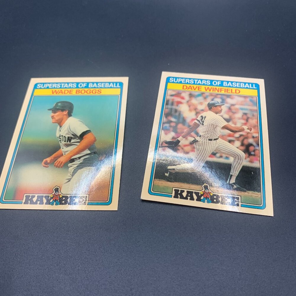2ct 1987 Dave Winfield & Wade Boggs Kaybee Toys Superstars of Baseball Cards